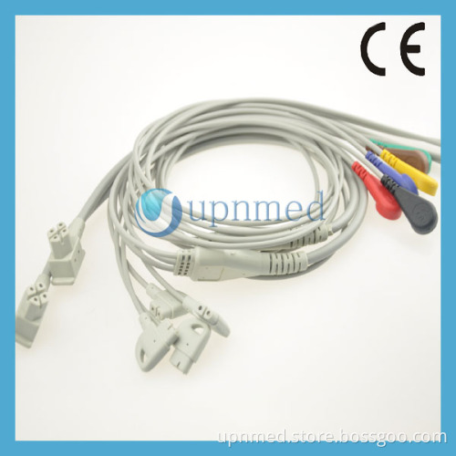 ECG Cable for HP 10 Lead Wires, Snap, IEC